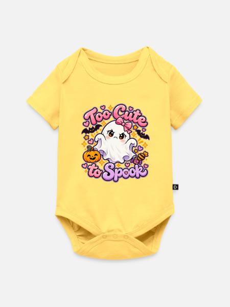 Too Cute to Spook Geist - Baby Premium Kurzarmbody - Pastellgelb