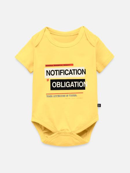 Benachrichtigung ≠ Verpflichtung – Digitale Grenzen - Baby Premium Kurzarmbody - Pastellgelb