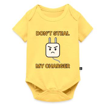 Ladekabel – Don’t steal my charger – Büro lustig - Baby Premium Kurzarmbody - Pastellgelb - Vorne