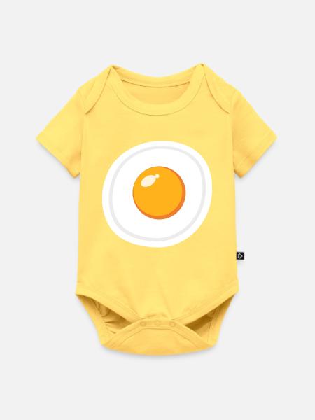 Eikostüm Halloween lustiges Frühstückskostüm - Baby Premium Kurzarmbody - Pastellgelb