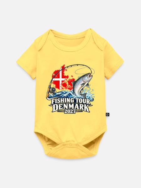 Angeltour Dänemark 2027 - Baby Premium Kurzarmbody - Pastellgelb