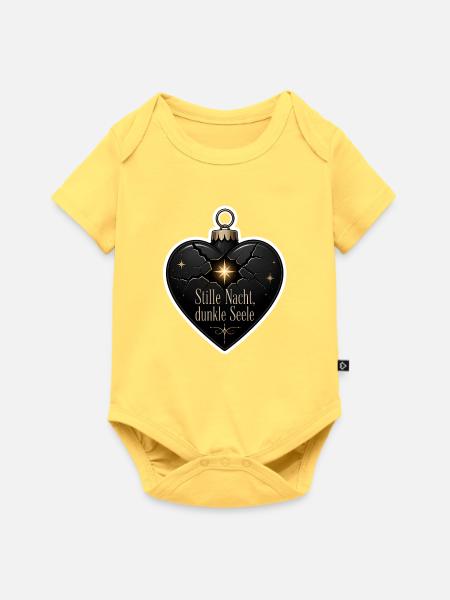 Stille Nacht dunkle Seele Weihnachtskugel Gothic - Baby Premium Kurzarmbody - Pastellgelb