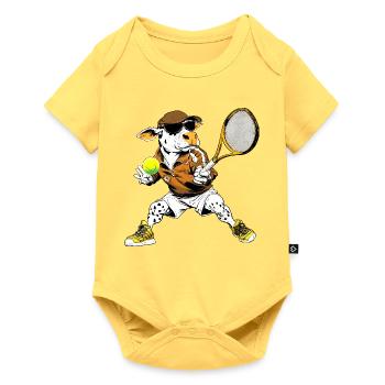 Kühe Tennis - Baby Premium Kurzarmbody - Pastellgelb - Vorne