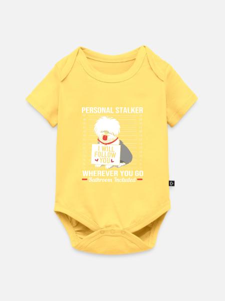 Englischer Schäferhund - Baby Premium Kurzarmbody - Pastellgelb