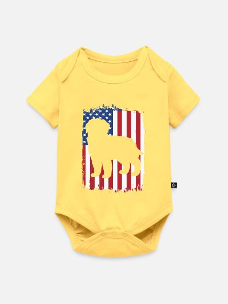 Neufundländer - Baby Premium Kurzarmbody - Pastellgelb