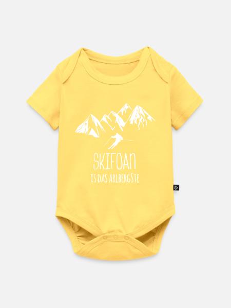 Arlberg Skifahren - Baby Premium Kurzarmbody - Pastellgelb