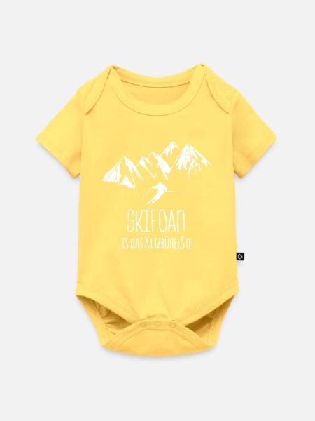 Kitzbühel Skifahren - Baby Premium Kurzarmbody - Pastellgelb