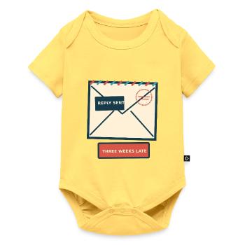 Brieffreund — Antwort drei Wochen zu spät gesendet - Baby Premium Kurzarmbody - Pastellgelb - Vorne