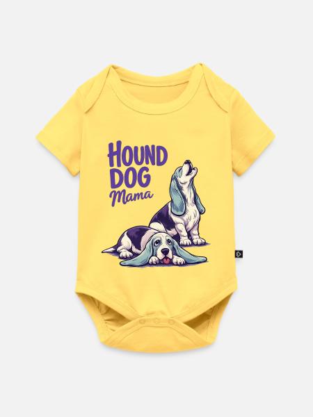 Hound Dog Mama - Baby Premium Kurzarmbody - Pastellgelb
