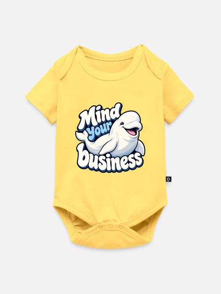 Milchwal - Baby Premium Kurzarmbody - Pastellgelb