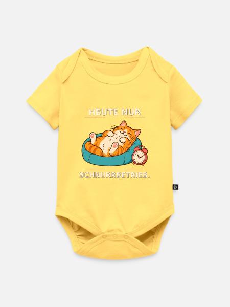 Heute Nur Schnurrbetrieb Katze - Baby Premium Kurzarmbody - Pastellgelb