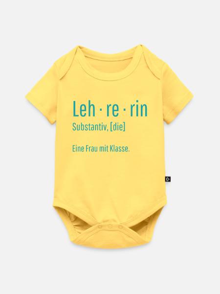 Lehrerin Substantiv Definition Schule Geschenk - Baby Premium Kurzarmbody - Pastellgelb