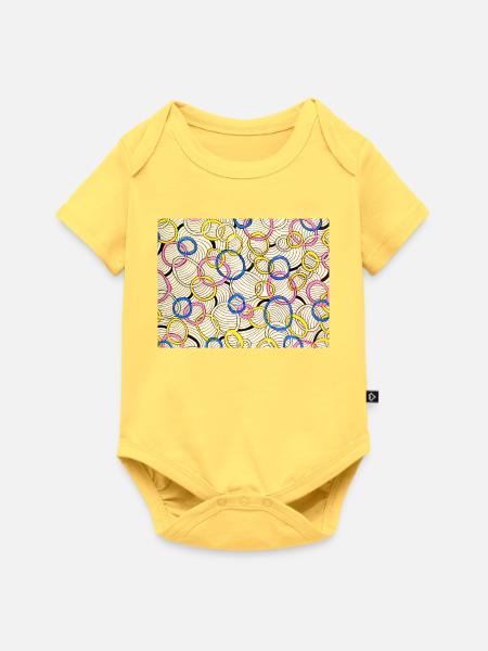 Verschlungener Farbkreis - Baby Premium Kurzarmbody - Pastellgelb