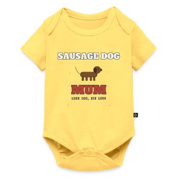 Wursthund-Mama lange Liebe - Baby Premium Kurzarmbody - Pastellgelb - Vorne