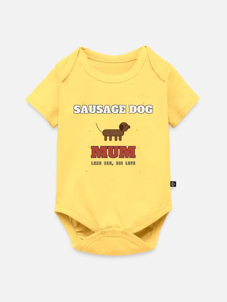 Wursthund-Mama lange Liebe - Baby Premium Kurzarmbody - Pastellgelb