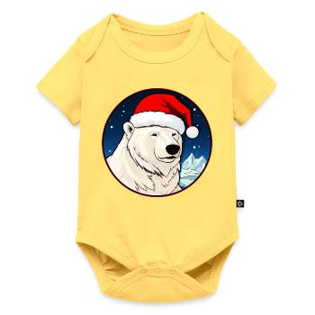 Eisbären Weihnachten - Baby Premium Kurzarmbody - Pastellgelb - Vorne