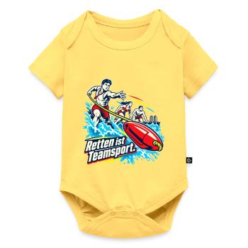 Rettungsschwimmer Wasserrettung Lifeguard Team - Baby Premium Kurzarmbody - Pastellgelb - Vorne