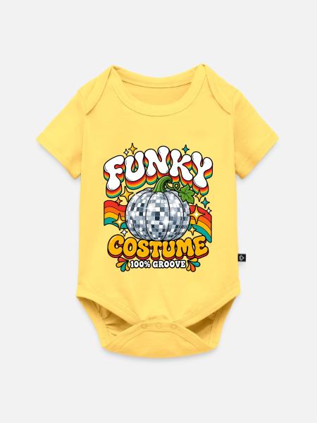 Funky Kürbis Kostüm Groove - Baby Premium Kurzarmbody - Pastellgelb