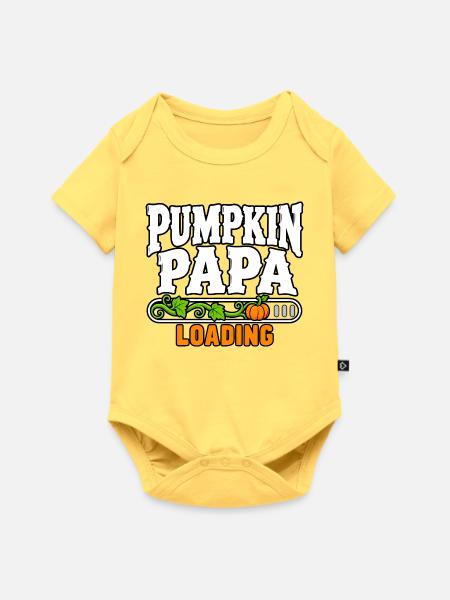 Kürbis Papa Loading - Baby Premium Kurzarmbody - Pastellgelb