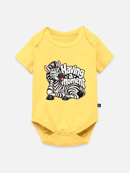 Zebra - Baby Premium Kurzarmbody - Pastellgelb