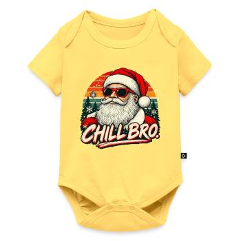  Cooler Santa Claus Sonnenbrille Chill Bro - Baby Premium Kurzarmbody - Pastellgelb - Vorne