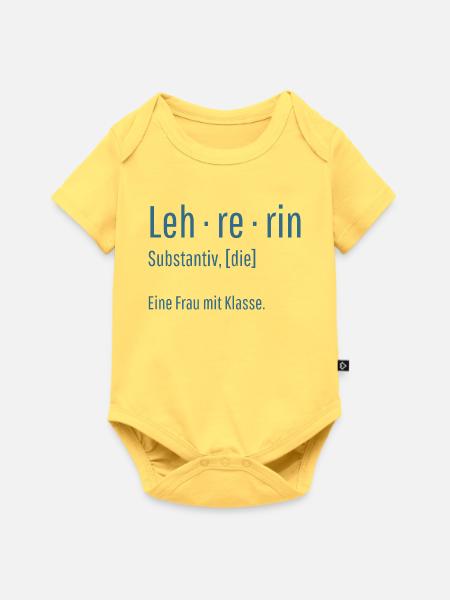 Lehrerin Substantiv Definition Schule Geschenk - Baby Premium Kurzarmbody - Pastellgelb