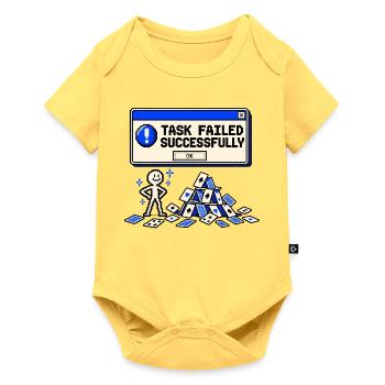 Aufgabe erfolgreich fehlgeschlagen - Baby Premium Kurzarmbody - Pastellgelb - Vorne