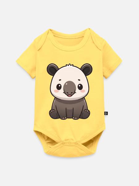 Tapir - Baby Premium Kurzarmbody - Pastellgelb