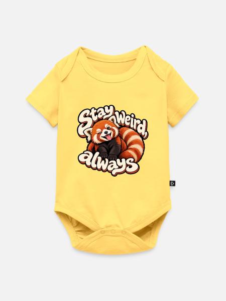 Kleiner Panda - Baby Premium Kurzarmbody - Pastellgelb