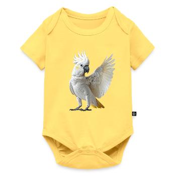 Kakadu - Baby Premium Kurzarmbody - Pastellgelb - Vorne