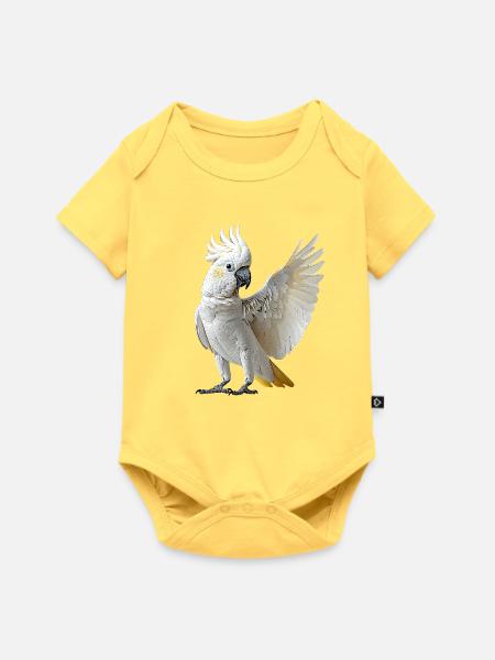 Kakadu - Baby Premium Kurzarmbody - Pastellgelb