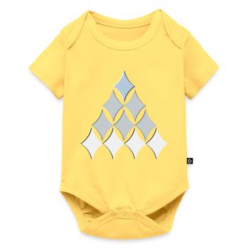Diamanten Baum Muster - Baby Premium Kurzarmbody - Pastellgelb - Vorne