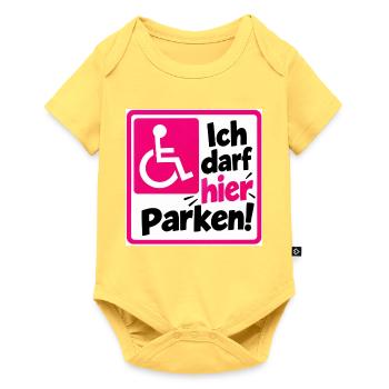 Ich darf hier Parken Sign - Baby Premium Kurzarmbody - Pastellgelb - Vorne