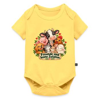 Freunde sind keine Zutaten  - Baby Premium Kurzarmbody - Pastellgelb - Vorne