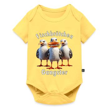 Möven Fischbrötchen Diebe - Baby Premium Kurzarmbody - Pastellgelb - Vorne