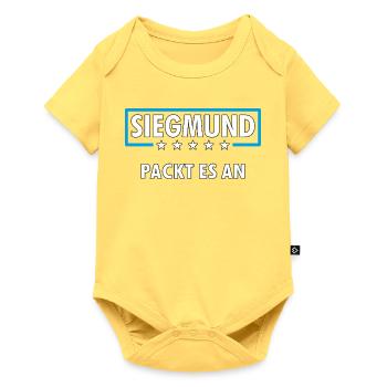 SIEGMUND - Baby Premium Kurzarmbody - Pastellgelb - Vorne
