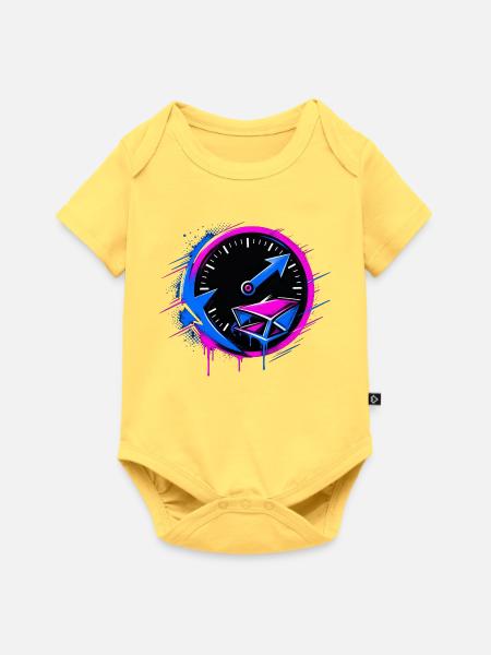 Graffiti Tacho Pink Blau - Baby Premium Kurzarmbody - Pastellgelb