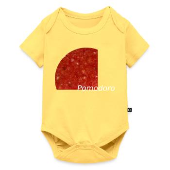 Runde Pizzasauce - Baby Premium Kurzarmbody - Pastellgelb - Vorne