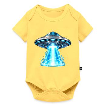 Blaue Begegnung - Baby Premium Kurzarmbody - Pastellgelb - Vorne