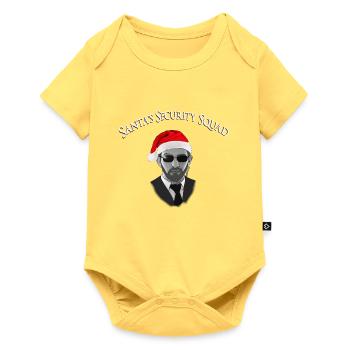 Santa's Security Squad - Bodyguard mit Mütze - Baby Premium Kurzarmbody - Pastellgelb - Vorne
