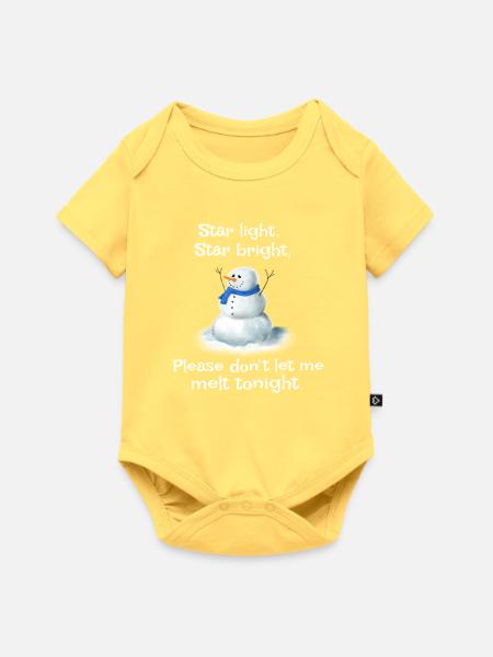 Star light Star bright - Schneemann Gedicht - Baby Premium Kurzarmbody - Pastellgelb