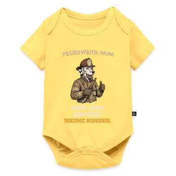 Feuerwehr Papa - Zwei Jobs, ein Chef - Baby Premium Kurzarmbody - Pastellgelb - Vorne