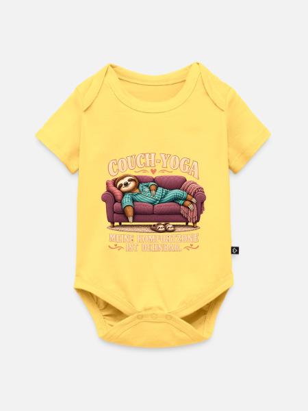 Couch-Yoga: Meine Komfortzone - Baby Premium Kurzarmbody - Pastellgelb