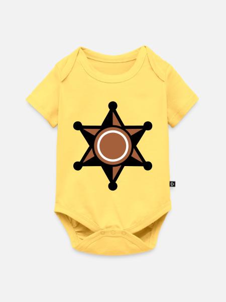 Sheriff Stern Abzeichen Icon - Baby Premium Kurzarmbody - Pastellgelb