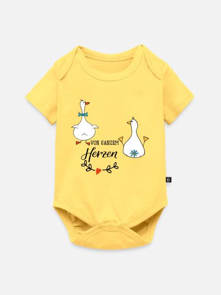 von ganzem Herzen - Baby Premium Kurzarmbody - Pastellgelb