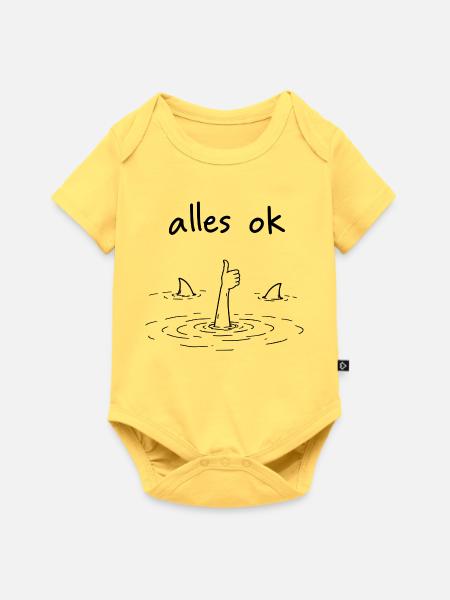 alles ok - Baby Premium Kurzarmbody - Pastellgelb