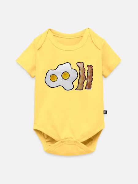Sunny Side Egg & Bacon Strips - Baby Premium Kurzarmbody - Pastellgelb