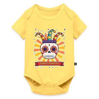 KARNEVAL NARREN STERBEN NIE - Baby Premium Kurzarmbody - Pastellgelb - Vorne