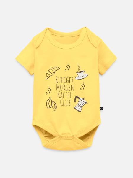 Ruhiger Morgen Kaffee Club - Baby Premium Kurzarmbody - Pastellgelb