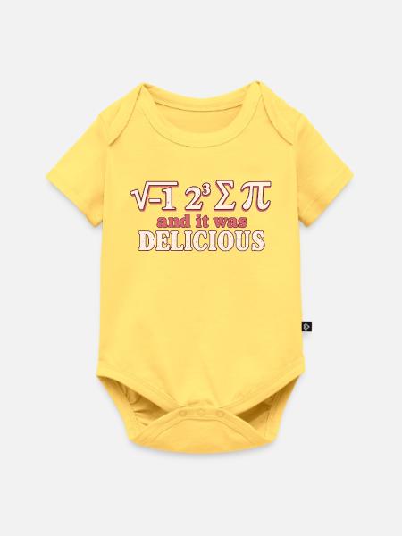 Mathemenü mit Pi und Summenzeichen - Baby Premium Kurzarmbody - Pastellgelb